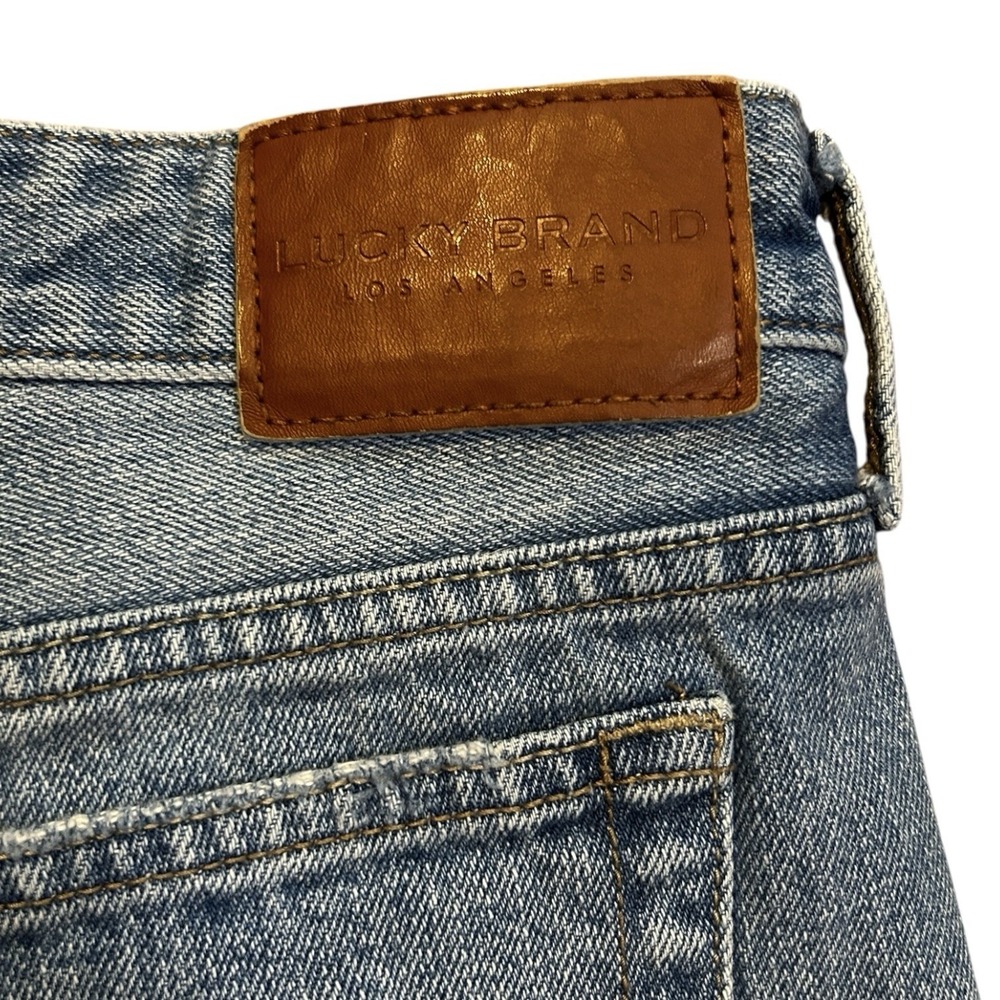 LUCKY BRAND Denim Boyfriend Short sz 8 Distressed Cut-off Style Button Fly Boho - Picture 5 of 10